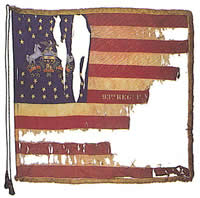 93rd PA flag; identical in pattern/maker to that of 96th PA, now largely destroyed