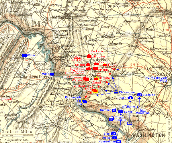 Battlefield Map: click on a unit for more information about it